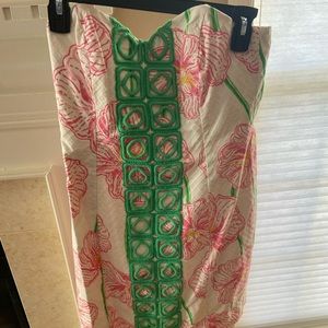 Lilly Pulitzer Pink & Green strapless dress